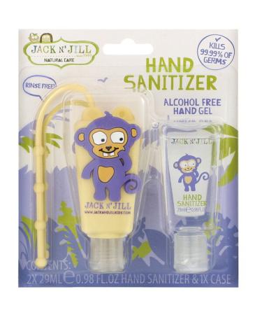 Jack n' Jill Hand Sanitizer Monkey 2 Pack 0.98 fl oz (29 ml) Each and 1 Case