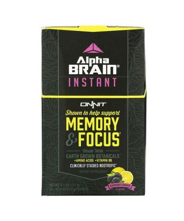 Onnit AlphaBRAIN Instant Memory & Focus Blackberry Lemonade Flavor 30 Packets 0.14 oz (3.9 g) Each