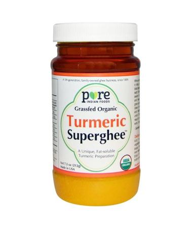 Pure Indian Foods Grass-Fed Organic Turmeric Superghee 7.5 oz (212 g)