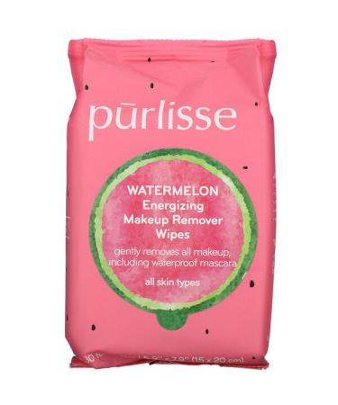 Purlisse Watermelon Energizing Makeup Remover Wipes 30 Towelettes