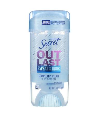 Secret Outlast 48 Hour Clear Gel Deodorant Completely Clean 2.6 oz (73 g)