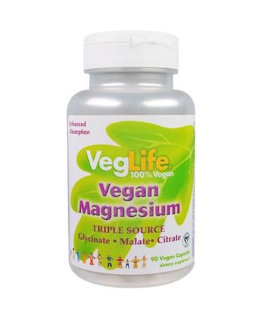 VegLife Vegan Magnesium Triple Source 90 Vegan Caps