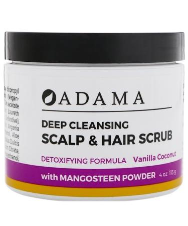 Zion Health Adama Deep Cleansing Scalp & Hair Scrub Vanilla Coconut 4 oz (113 g)