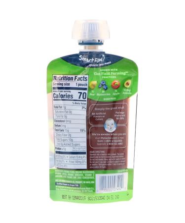 Gerber Smart Flow Organic Pear Blueberry Apple Avocado Puree 3.5 oz - Baby Food - Buy Online on GoSupps.com