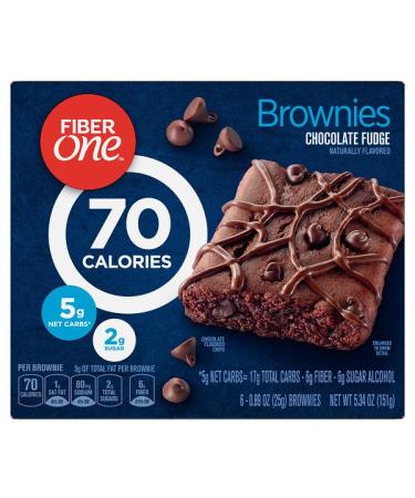 Fiber One Brownies Chocolate Fudge  6 Bars 0.89 oz (25 g) Each