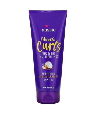Aussie Miracle Curls Frizz Taming Cream Coconut & Australian Jojoba Oil 6.8 oz (193 g)