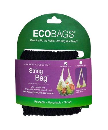 ECOBAGS Market Collection String Bag Tote Handle 10 in Black 1 Bag