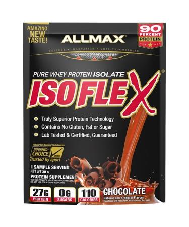 ALLMAX Nutrition Isoflex 100% Ultra-Pure Whey Protein Isolate (WPI Ion-Charged Particle Filtration) Chocolate 1 Sample Serving 1.06 oz (30 g)