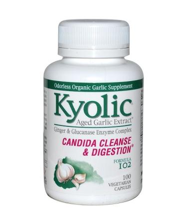 Kyolic Candida Cleanse & Digestion Formula 102 100 Vegetarian Capsules