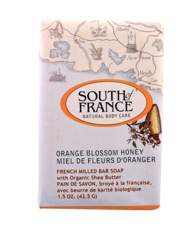 South of France French Milled Bar Soap with Organic Shea Butter Orange Blossom Honey 1.5 oz (42.5 g)