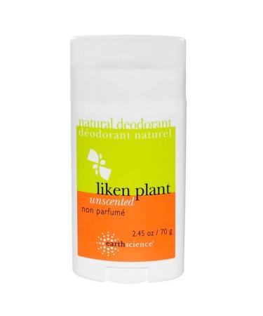 Earth Science Natural Deodorant Liken Plant Unscented 2.5 oz (70 g)
