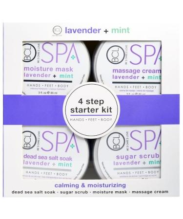 Petal Fresh Spa 4 Step Starter Kit Calming & Moisturizing Lavender + Mint 4 - 3 fl oz (85 ml) Each