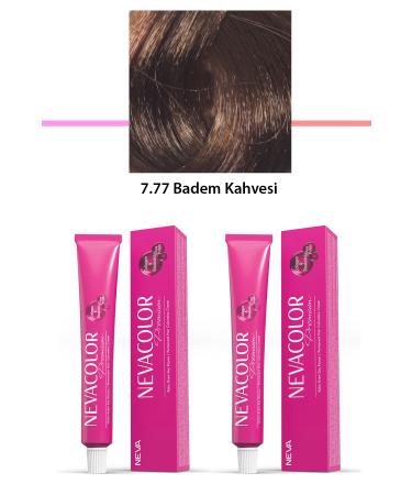 MenSak 2 Set Premium 7.77 Almond Brown - Permanent Cream Hair Dye 2 X 50 g Tube