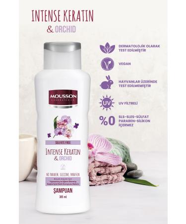 Mousson Intensive Keratin & Orchid Color Protecting and Damage Repairing Sulfate-Free Shampoo 385 ml