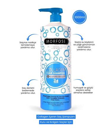 Morfose Hair Care Shampoo Containing Collagen 1000 ml - Weak and Damaged Hair - Buy Online on GoSupps.com