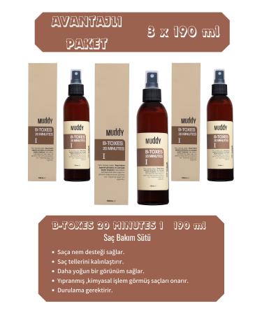Muddy Nourishing and Repairing B-toxes 20 Minutes 1 Hair Milk 190 ml x 3