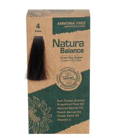 NATURABALANCE Organic Cream Hair Dye 4 Brown 60 ml 8699367127950