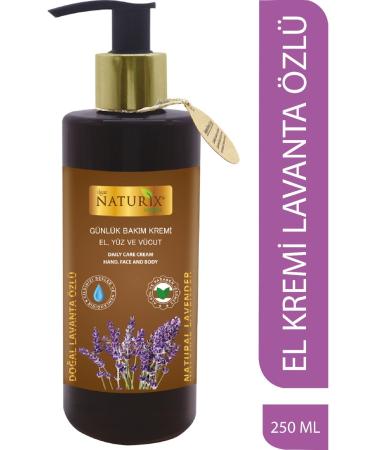Naturix Lavender Essence 250 ml Organic Moisturizing Hand - Face - Body Care Cream Soothing Cream