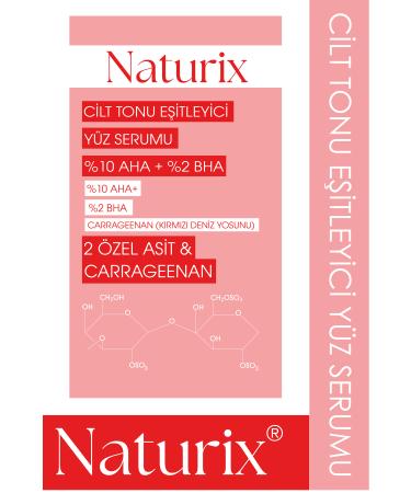 Naturix NATURIX SKIN TONE EQUALIZING FACE SERUM AHA + 2% BHA AND RED SEA ALGAE