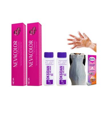 Neva Color Hair Dye 4.70 Intense Cocoa Brown 2 Pieces Oxide 20 Vol 2 Pieces