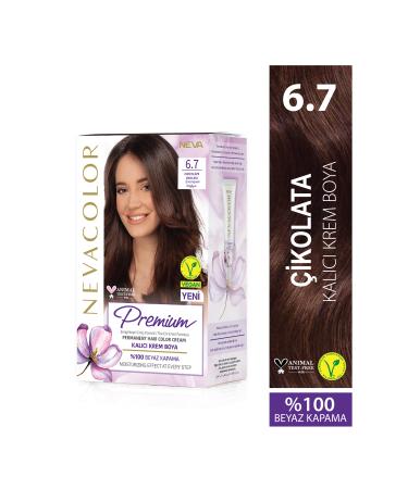 Nevacolor Premium 6.7 CHOCOLATE Permanent Cream Hair Dye Set