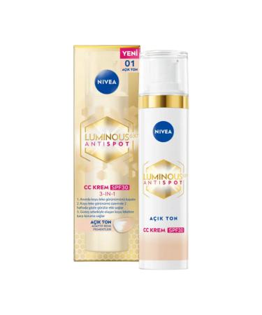 NIVEA ANTI-DARK SPOT SPF 30 LIGHT TONE COLOURED CONCEALER CC CREAM WITH SUN PROTECTION - Buy Online on GoSupps.com