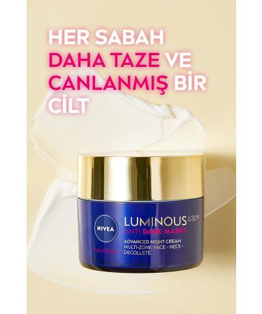 NIVEA Luminous630 Anti-Spot Night Care Face Cream 50ml Hyaluronic Acid All Skin Types