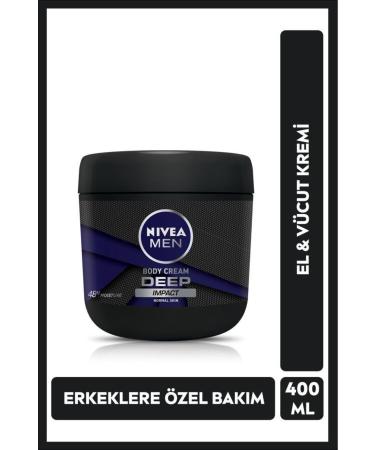 NIVEA Men's Hand And Body Cream Deep Impact 400ml 48 Hour Moisturizer Personal Care BLK WW61