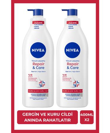 NIVEA Repair & Care Body Lotion 400 ml X2 72 Hours Deep Moisturizing Serum BLK WW93