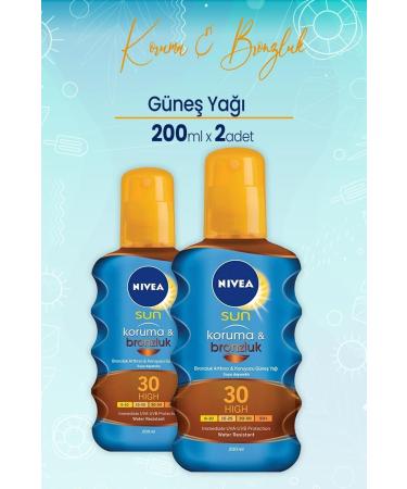 NIVEA Sun Protection and Bronze Sun Oil Gkf 30 200 Ml X 2 Pieces