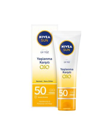 NIVEA Sun SPF50+ Anti-Aging and Anti-Spot Q10 Face Sun Cream 50 ml 5.0