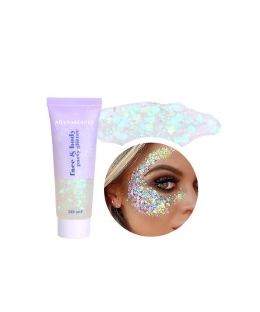 N YENABEAUTY Gel Form Shiny Glitter Face Makeup & Body & Hair White Color 50 ml