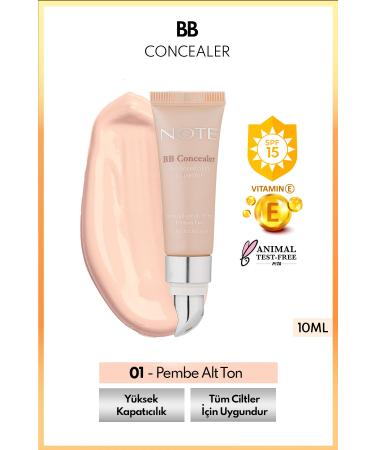Note Cosmetics Bb Concealer Spf 15 Intensive Concealer Metal Head Under Eye Concealer - 01 Light