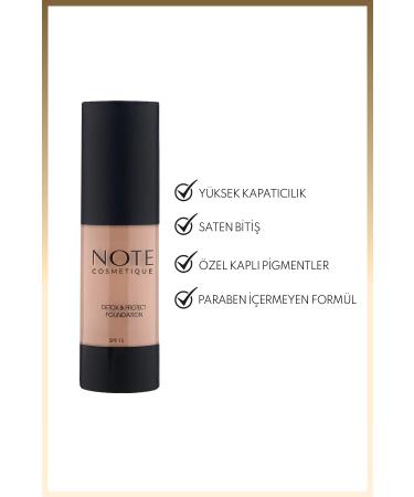 Note Cosmetics Detox & Protect Foundation Spf 15 Intensive Coverage Satin Finish Foundation - 112 Desert Beige - Buy Online on GoSupps.com