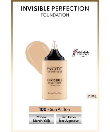 Note Cosmetics Invisible Perfection Foundation Lightweight Natural Finish Foundation - 100 Bare Sand