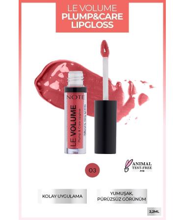 Note Cosmetics Le Volume Plump & Care Lipgloss Moisturizing Lip Gloss - 03 Candy Rose - Pink - Buy Online on GoSupps.com