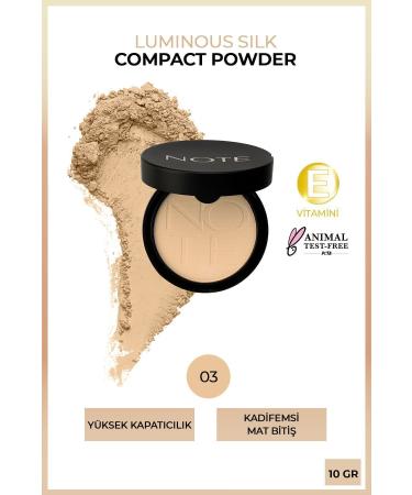 Note Cosmetics Luminous Silk Compact Powder Matte Finish Powder - 03 Medium Beige