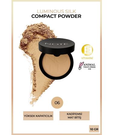 Note Cosmetics Luminous Silk Compact Powder 06 Dark Honey Matte Finish Powder Face Powder