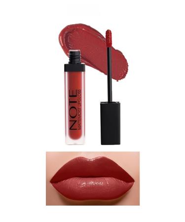 Note Cosmetics Mattemoist Lipgloss Semi-Matte Satin Finish Liquid Lipstick 402 Matte Kiss -Nude