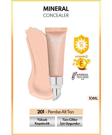 Note Cosmetics Mineral Concealer Spf 15 Intensive Concealer Metal Head Under Eye Concealer - 201 Light