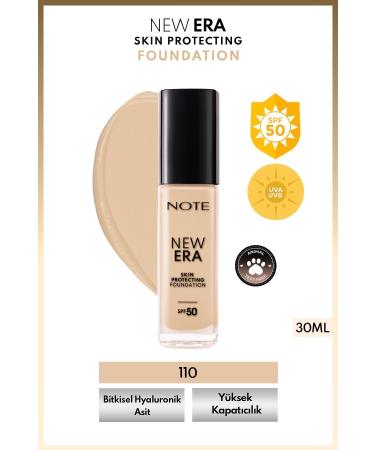 Note Cosmetics New Era Skin Protecting Spf 50 Moisturizing Effective Hyaluronic Acid Foundation - 110 Soft Ivory