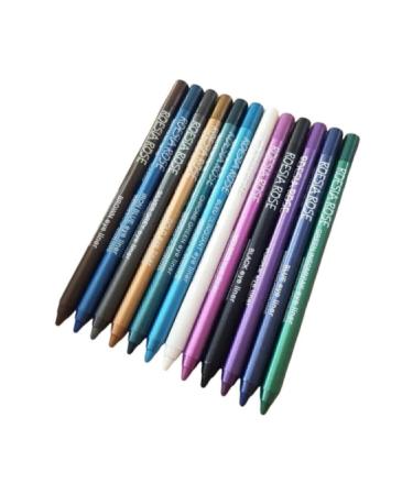 AcarlarTicaret 12 Pieces Ultra Oily Colored Eye Pencil