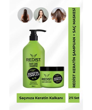 Redist Keratin Hair Care Shampoo 1000 Ml + Keratin Hair Care Mask 500 Ml