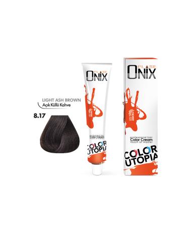 onix HAIR DYE 8.17- LIGHT ASH BROWN 60 ML