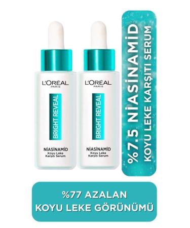L'Oreal Paris Bright Reveal Effective Against Acne Sun Age Spots Dark Spots Skin Serum 10% Niacinamide