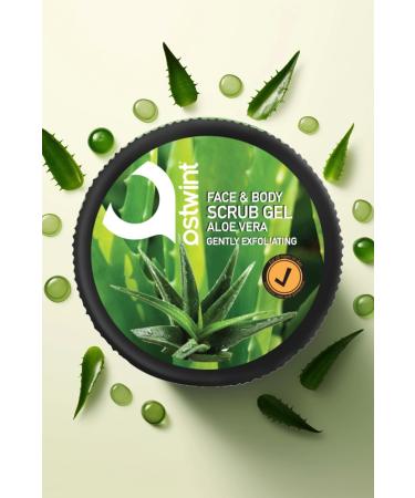 Ostwint Face and Body Peeling Scrub Aloe Vera 300ml Skin Cleanser Smoothing Circulation Accelerator - Buy Online on GoSupps.com