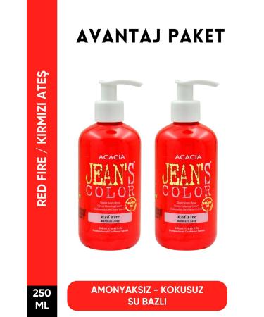jeans color Ammonia Free Red Fire Colored Hair Dye 250 Ml x2 Pieces Odorless Water Based Red Fire Hair Dye