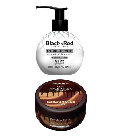 Black Red Black & Red Peelable White Face Mask Facial Therapy 250 ml - Clay Face Mask Chocolate 400gr