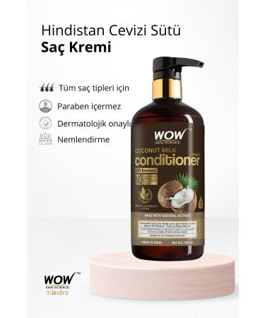 WOW Skin Science Coconut Milk Conditioner - Natural Ingredients - Moisturizing Hair Fall Frizz Control 500ml - Buy Online on GoSupps.com