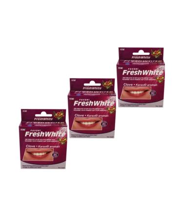 Fresh White 3 Pack Clove Flavored Teeth Whitening Powder Teeth Whitening Powder